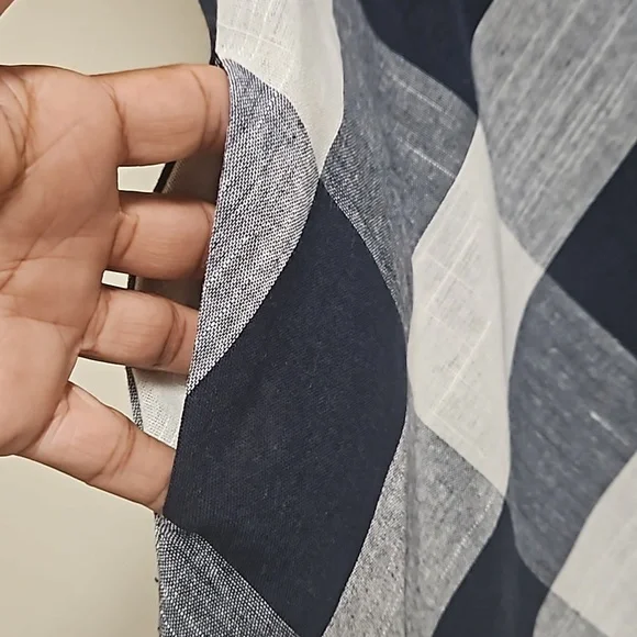 THML Checkered embroidered fringe sleeves dress women's size Medium - Picture 8 of 12